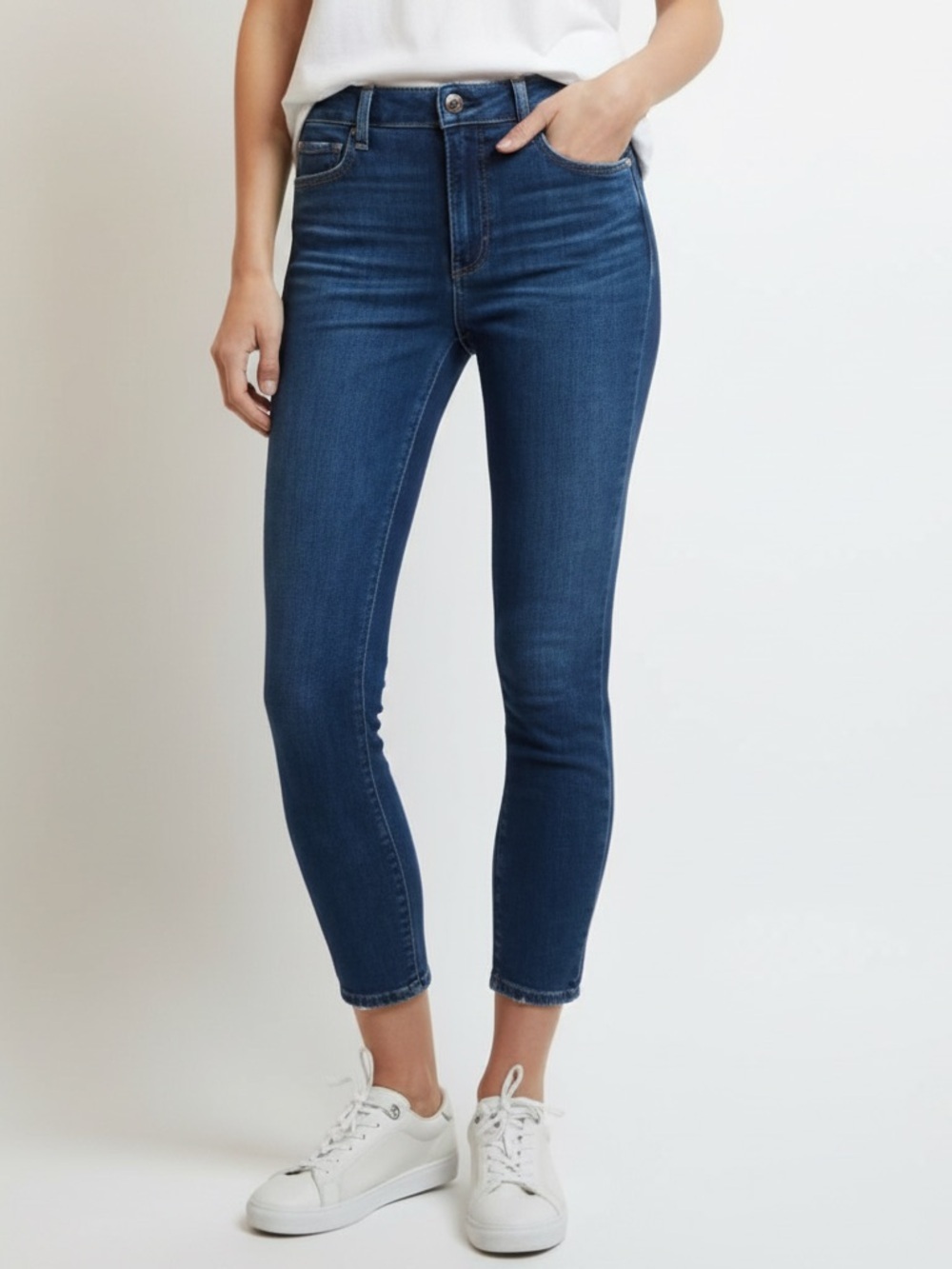 Paige Muse High Rise Skinny Ankle Jeans Dark Wash Blue Size 31